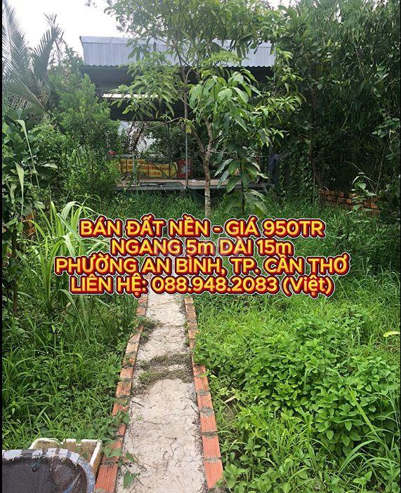 BÁN ĐẤT NỀN TRUNG TÂM TP CẦN THƠ - GIÁ 950TR