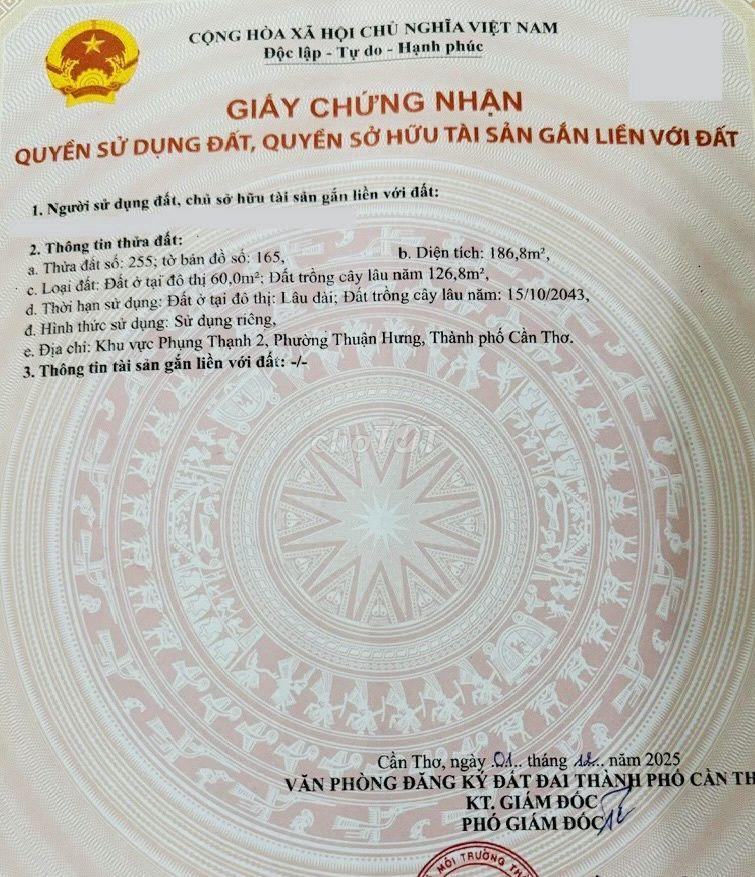 BÁN ĐẤT MẶT TIỀN TUYẾN TRÁNH THỐT NỐT (QL91) - THUẬN HƯNG, CẦN THƠ