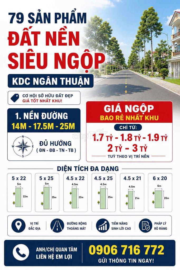 79 NỀN RẺ NHẤT KDC NGÂN THUẬN