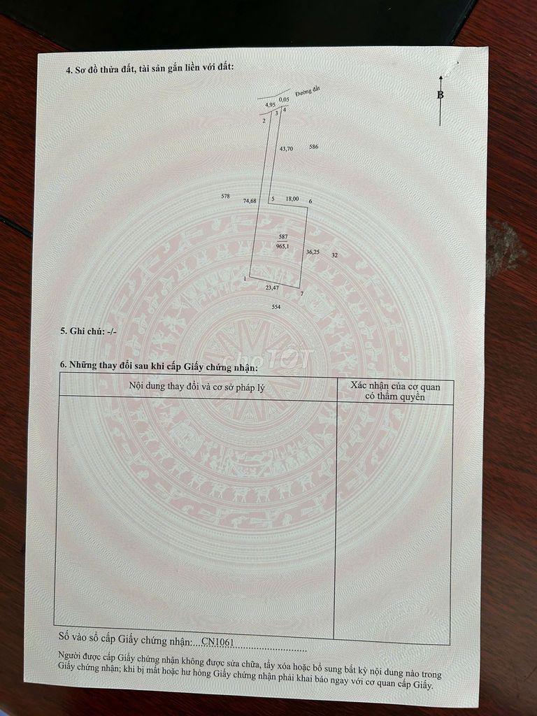 BÁN ĐẤT THUỘC THỊ XÃ BÌNH MINH