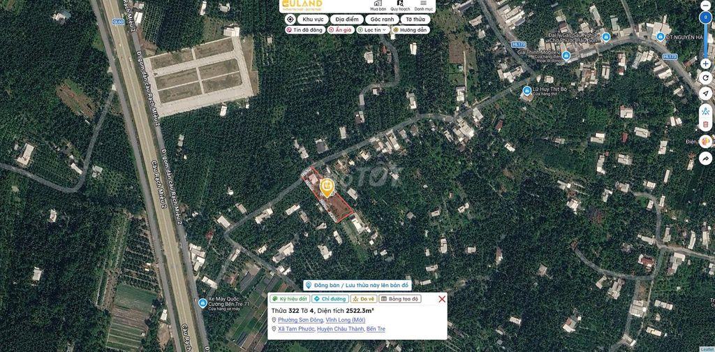 Bán 1200m2 Cách Đường Rạch Miễu 2 100m Lộ Đang Mở xe 16