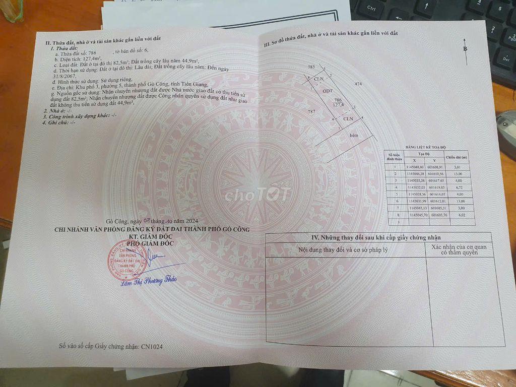 🏡 CHÍNH CHỦ CẦN BÁN ĐẤT TRUNG TÂM TP. GÒ CÔNG – TIỀN GIANG 🏡